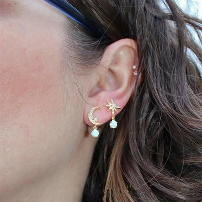 Boucles d'oreilles Lune et Étoile