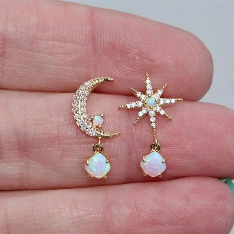 Boucles d'oreilles Lune et Étoile