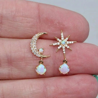 Boucles d'oreilles Lune et Étoile