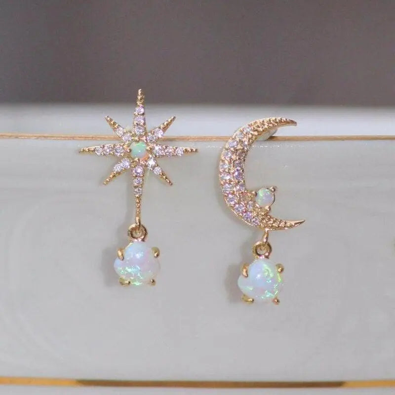 Boucles d'oreilles Lune et Étoile