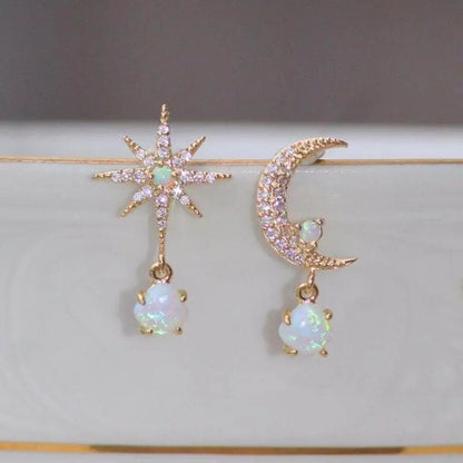 Boucles d'oreilles Lune et Étoile