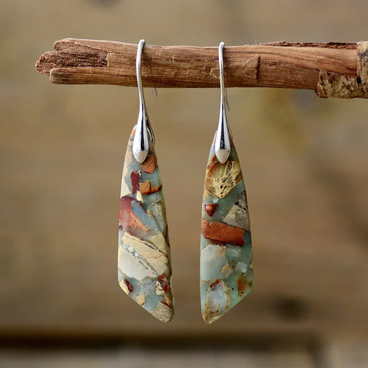 Boucles d'Oreilles Vintage Nature en Pierre