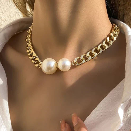 Collier Élégant à Deux Perles