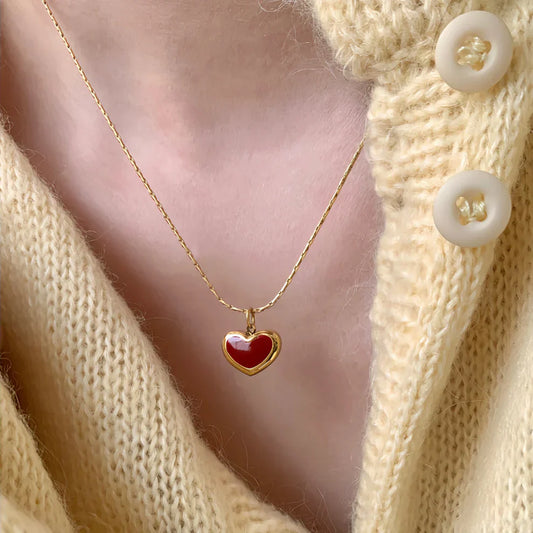 Collier Mignon à Cœur Rouge