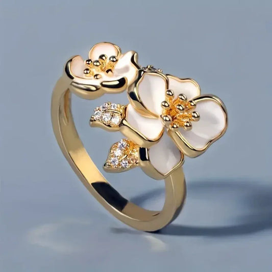 Bague Vintage Fleur Blanche